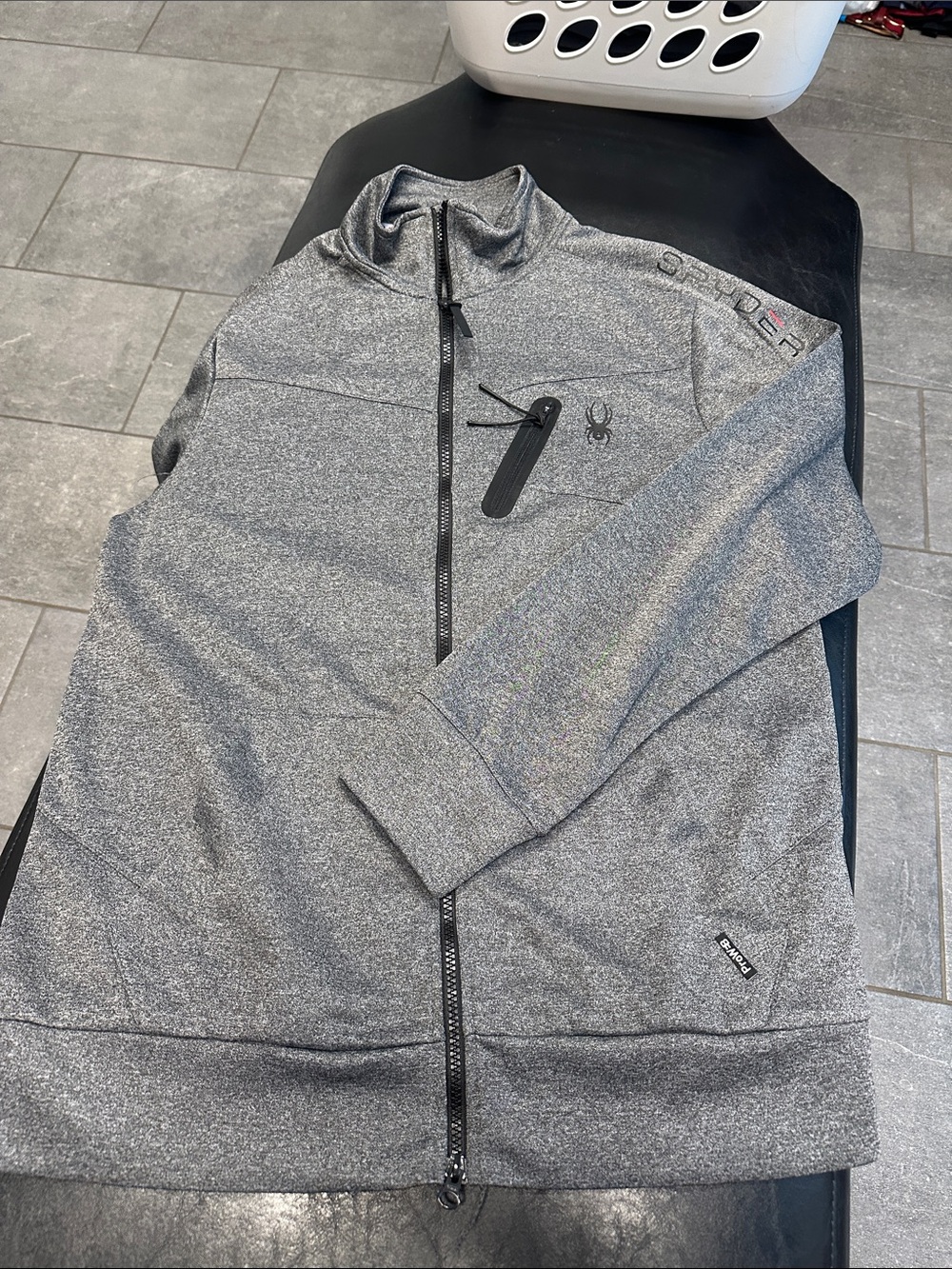 Spyder Men's Heather Gray Full-Zip Lightweight Jacket